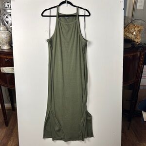 Old Navy Olive Green Maxi Tank Dress
